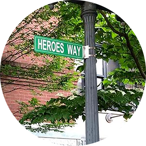 Heroes Way Street Sign